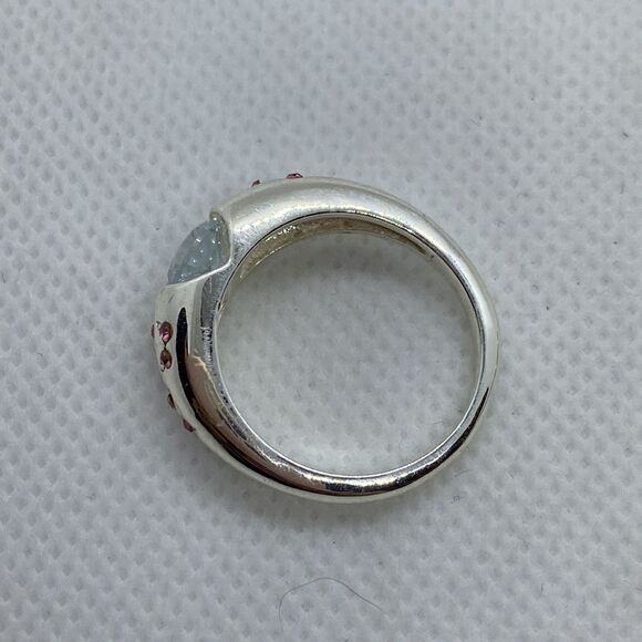 💛 Silver Plated CZ Pink Butterfly Ring - Picture 3 of 5